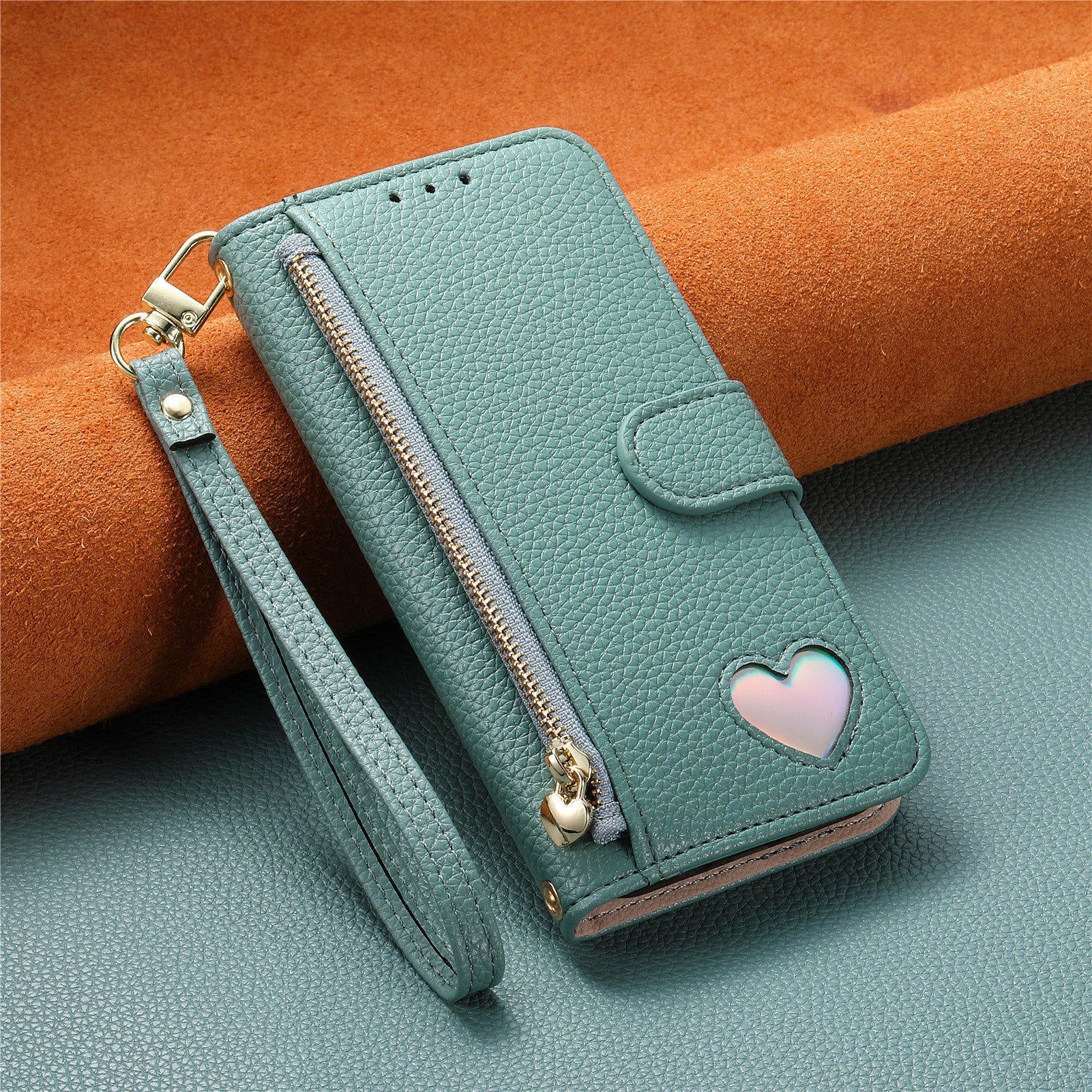 iPhone 17 Pro Max Zipper Wallet Case with Wrist Strap