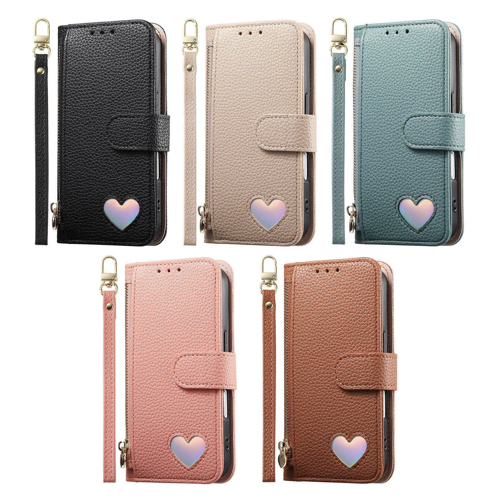 iPhone 17 Pro Max Zipper Wallet Case with Wrist Strap