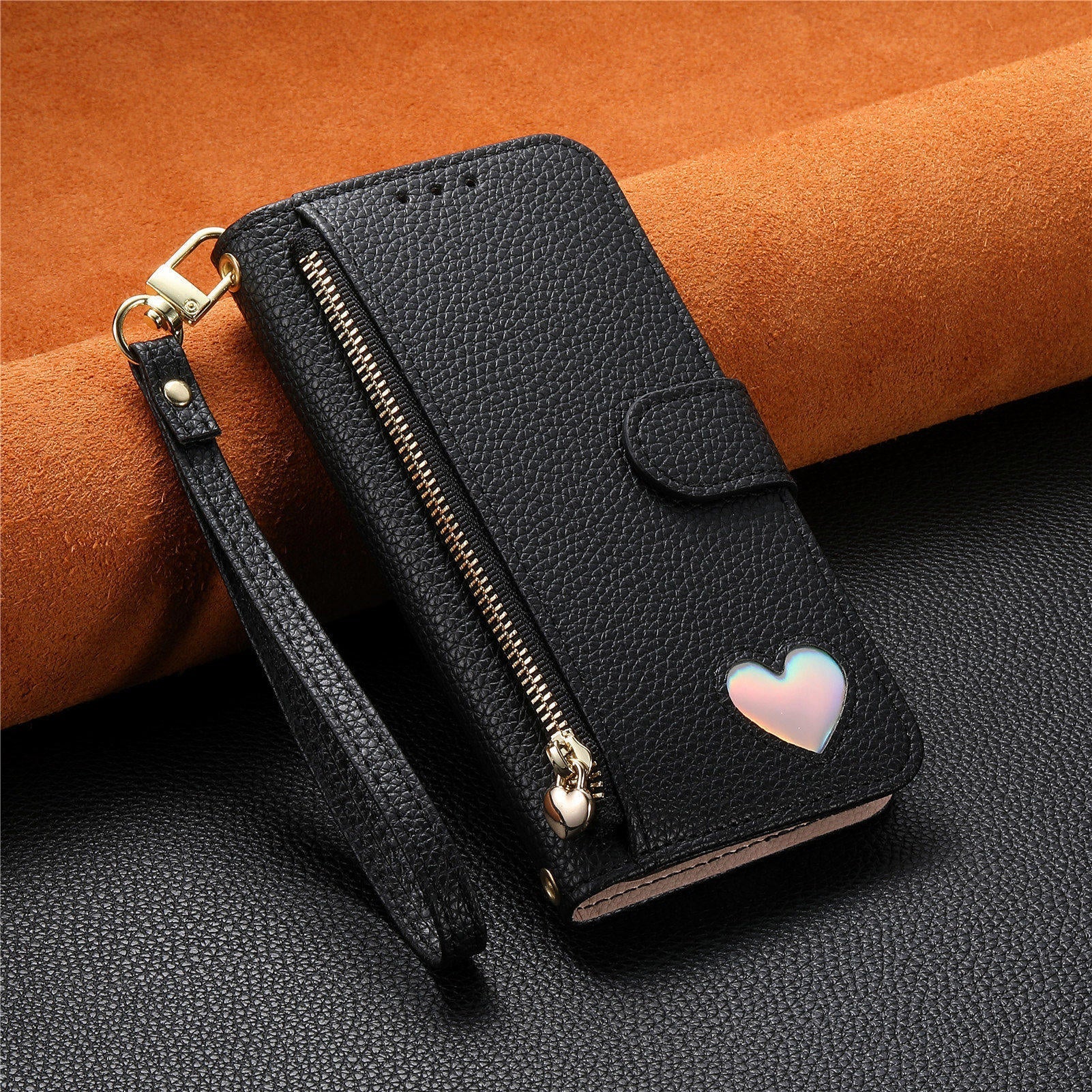 iPhone 17 Pro Max Zipper Wallet Case with Wrist Strap