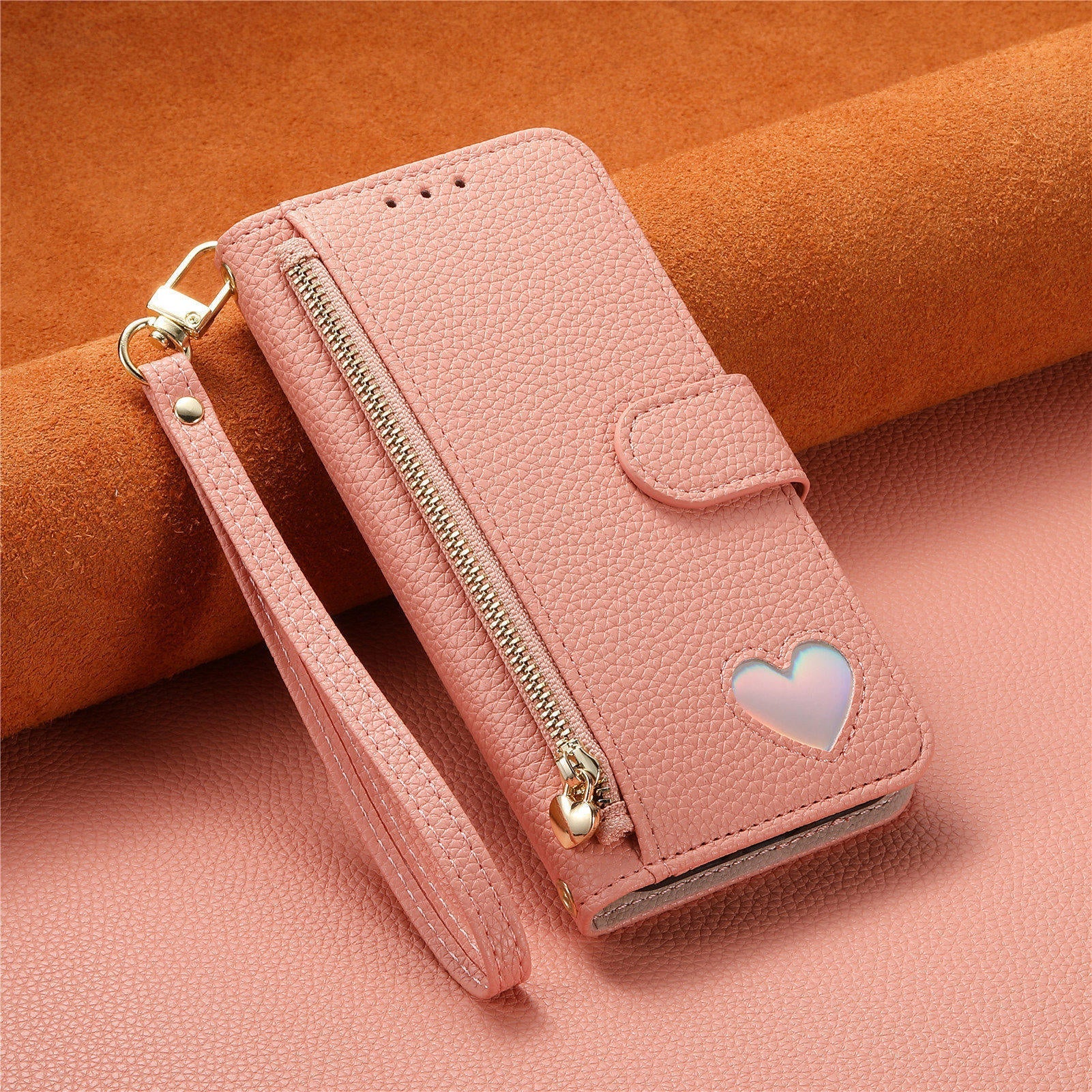 iPhone 17 Pro Max Zipper Wallet Case with Wrist Strap